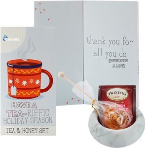 Holiday Greeting Card Tea & Honey Set