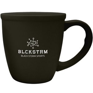 Matte Black Bistro Ceramic Mug, 14oz.