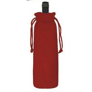 Velvet Tubular Drawstring Wine Bottle Bag