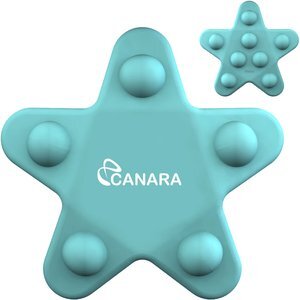Teal Star Double-Sided Push Pop Toy