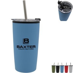 Halycon Niagara Tumbler w/ Stainless Steel Flip Top Lid & Straw, 20oz.
