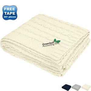 Cable Knit rPET Chenille Blanket, 50" x 60"
