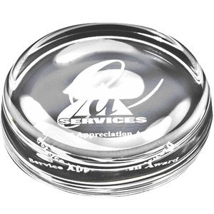 Flat Round Crystal Paperweight