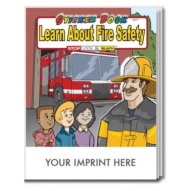 learn about fire safety sticker  coloring activity book