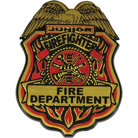 Large Kids Junior Firefighter Badge, Stock | Foremost Promotions