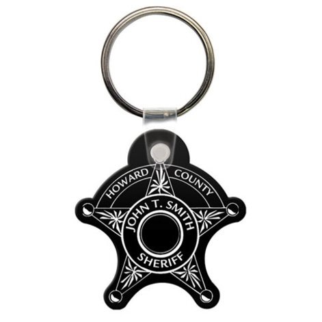 Sheriff 5 Point Badge Soft Vinyl Flexible Key Tag | Foremost Promotions