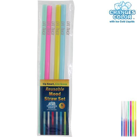 Reusable Mood Color Changing Straw Six-Pack | Foremost Promotions