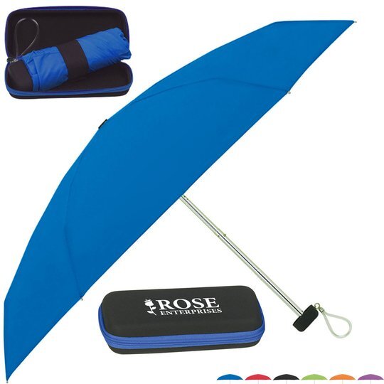 Folding Telescopic Travel Umbrella with Case, 37" Arc Health