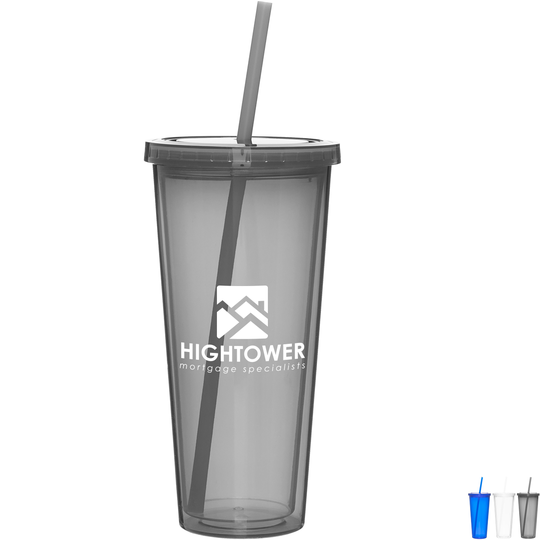 Contempo Acrylic Beverage Tumbler with Straw, 20 oz. Promotions Now