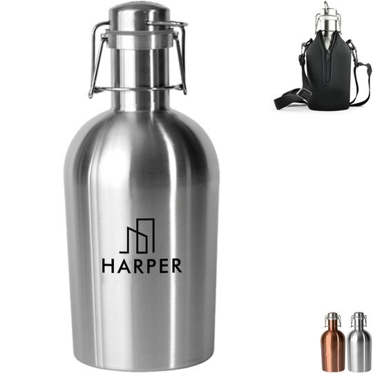 Classic Stainless Steel Growler, 64oz. Foremost Promotions