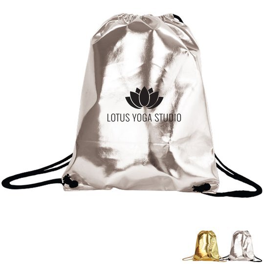 Metallic Drawstring Backpack Health Promotions Now