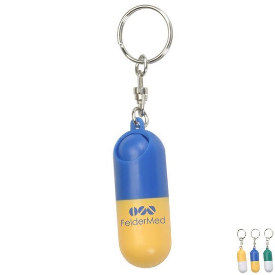 Capsule Shaped Pill Box Key Ring Health Promotions Now