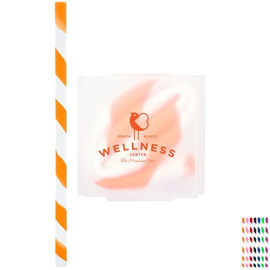 Joplin Silicone Striped Straw in Travel Case CLOSEOUT! Promotions Now