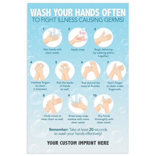 Hand Washing Information Magnet, 4