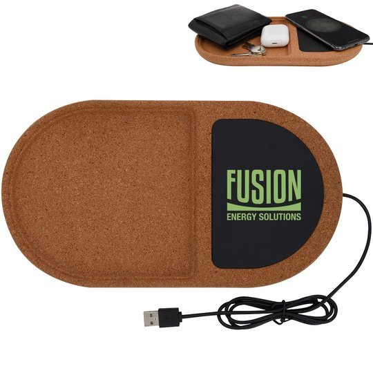 Cork Wireless Charging Pad Desktop Organizer Foremost Promotions