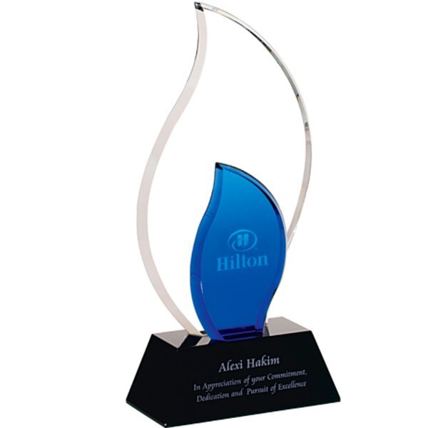 Trailblazer Crystal Award with Glass Base, 10-1/2"