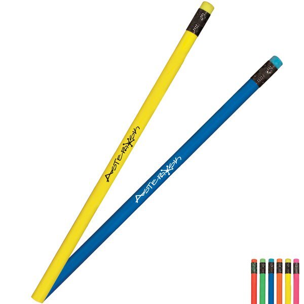 Fluorescent Neon Pencil with Matching Eraser