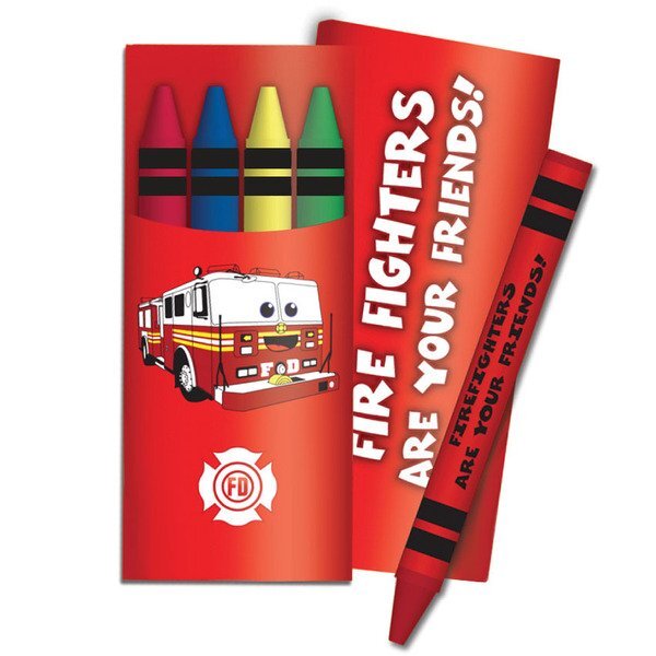 Four Pack Crayons, Fire Fighters Are Your Friends Stock