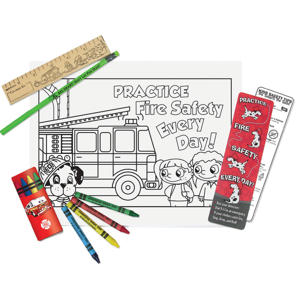 Fire Safety Fun Coloring Kit, Stock