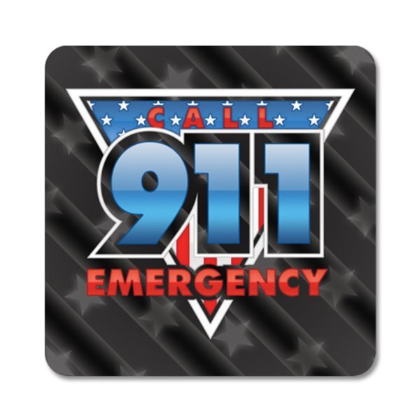 Call 911 Emergency Sticker Roll, Stock