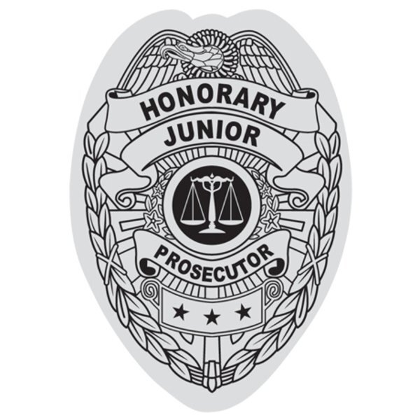 Junior Prosecutor Foil Sticker Badge, Stock