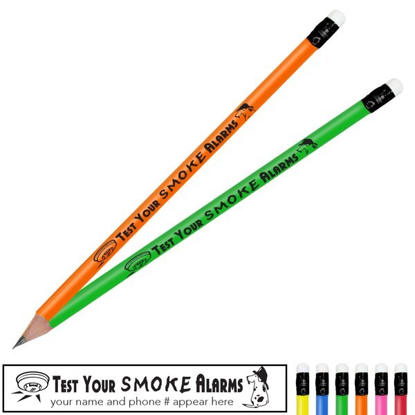 Test Your Smoke Alarms Neon Pencil