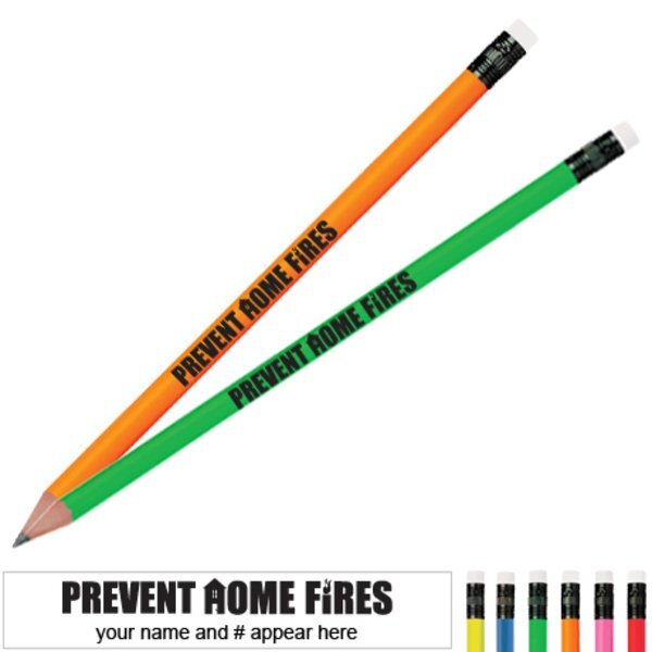 Prevent Home Fires Neon Pencil