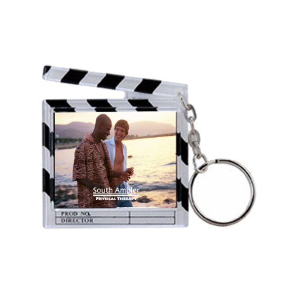 Clapboard Snap-In Photo Keytag, White