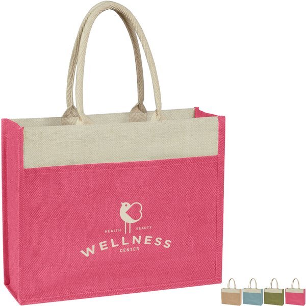 Jute Tote with Front Pocket