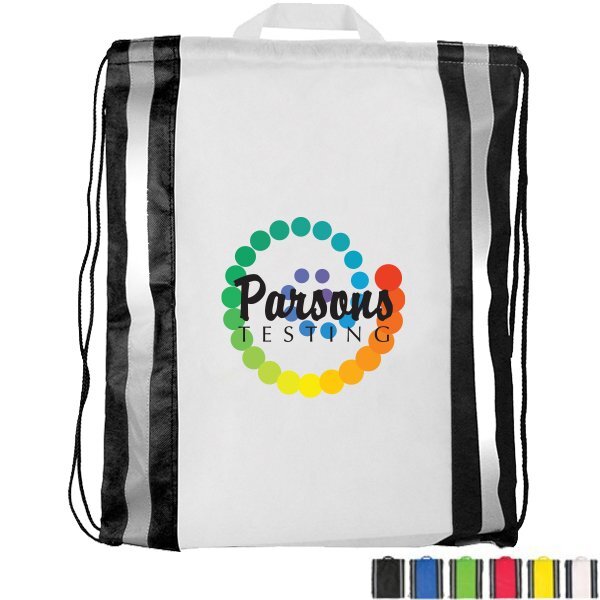 Non-Woven Reflective Drawstring Backpack, Full Color