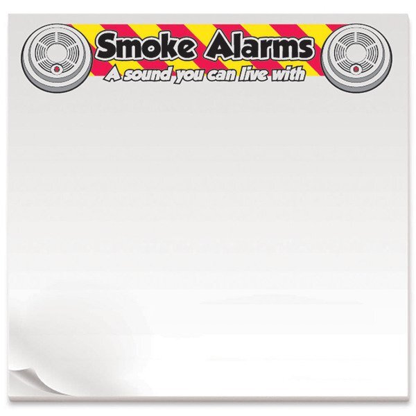 BIC® Adhesive 25 Sheet Notepad, Smoke Alarms, 3" x 3"