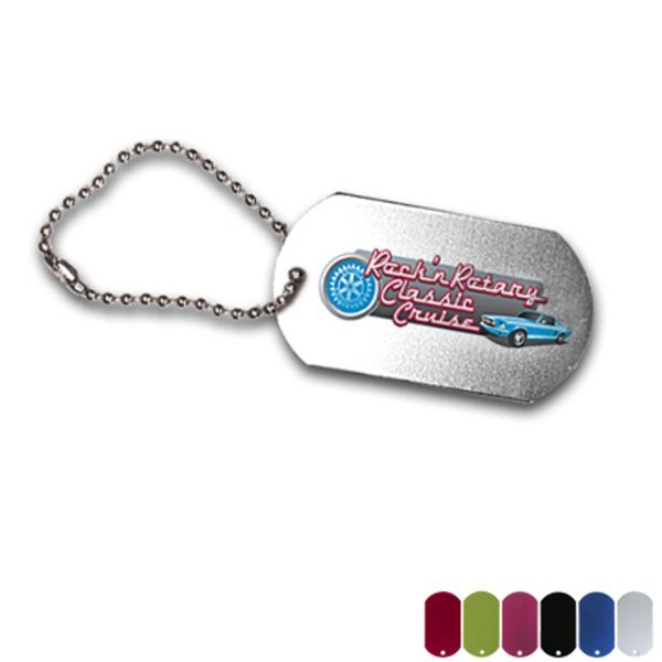 Metal Dog Tag w/ 4-1/2" Chain - Full Color