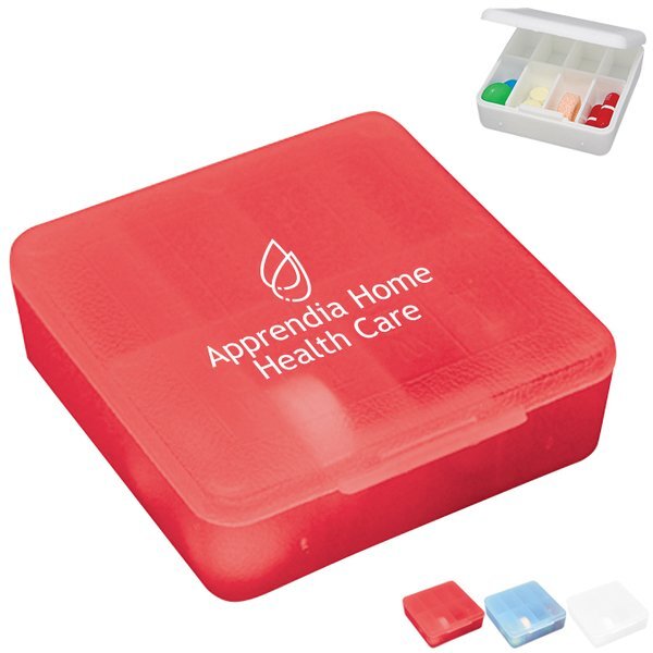 Compact Pocket Pill Box, Eight Compartment