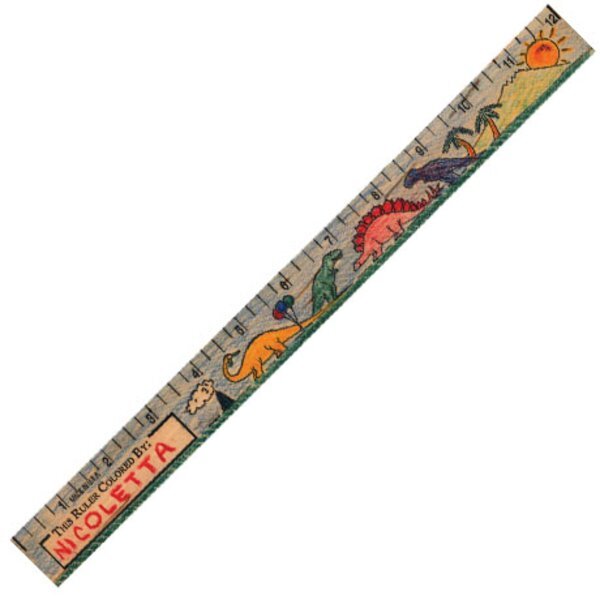 Color-Me Natural Finish Ruler, 12" - Dinosaurs Theme