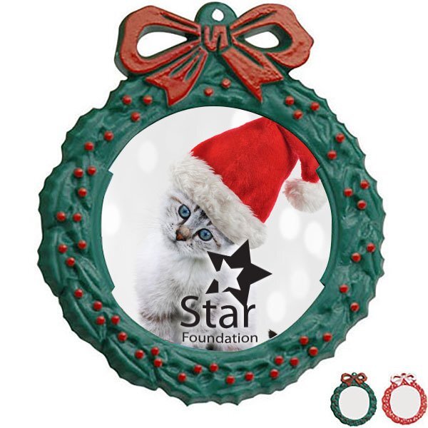 Snap-In Photo Wreath Ornament, 5"