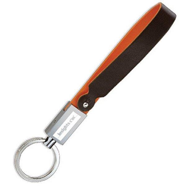 Two-Tone Leather Strap Key Holder