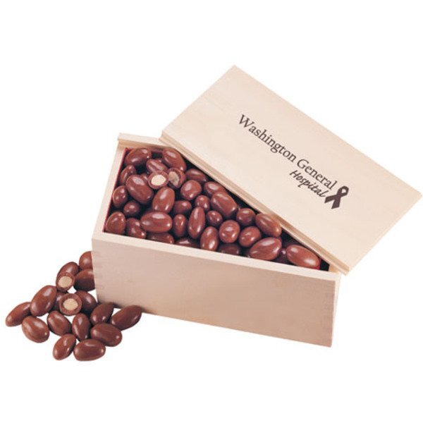 Milk Chocolate Almonds in Wooden Collector's Box