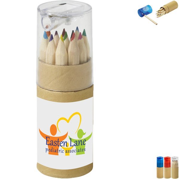 Colored Pencils in Tube w/ Sharpener, 12-Color