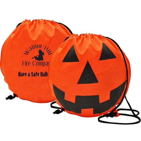 Pumpkin Polyester Drawstring Backpack