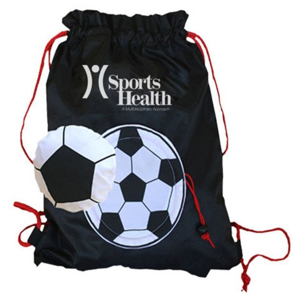 Soccer Themed Fold-Up Cinchpack