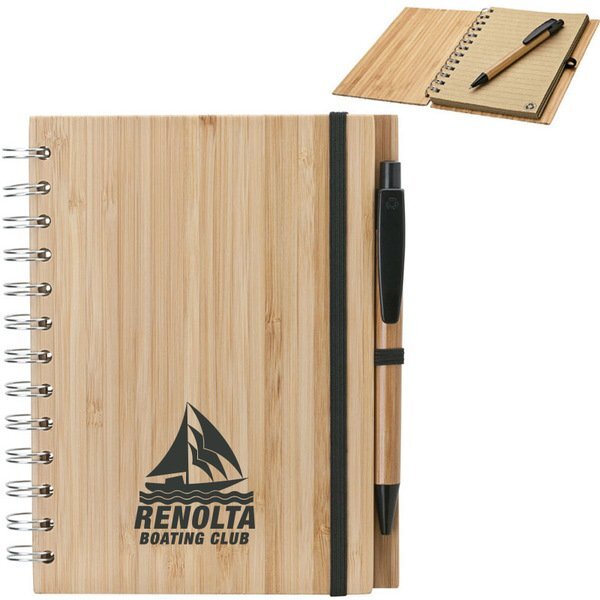 Bamboo Notebook & Pen, 5-3/4" x 7-1/8"
