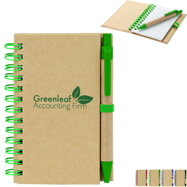 Junior Recycled Notebook & Pen, 3-3/8" x 4-3/4"