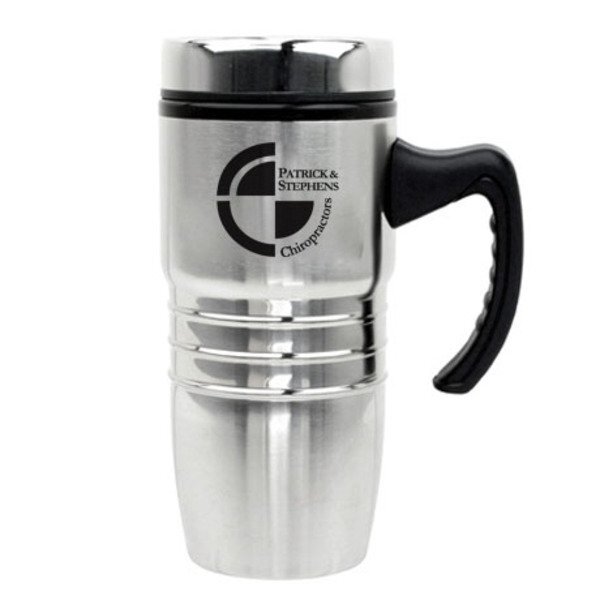 Stainless Polished Rings Tumbler, 18oz.
