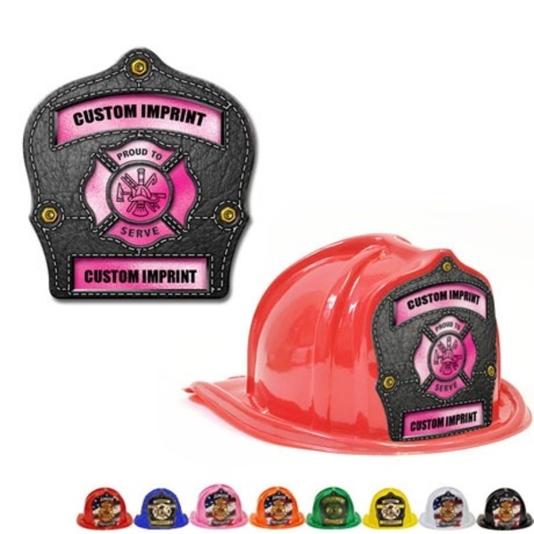 Chief's Choice Kid's Firefighter Hat, Leather & Pink Design