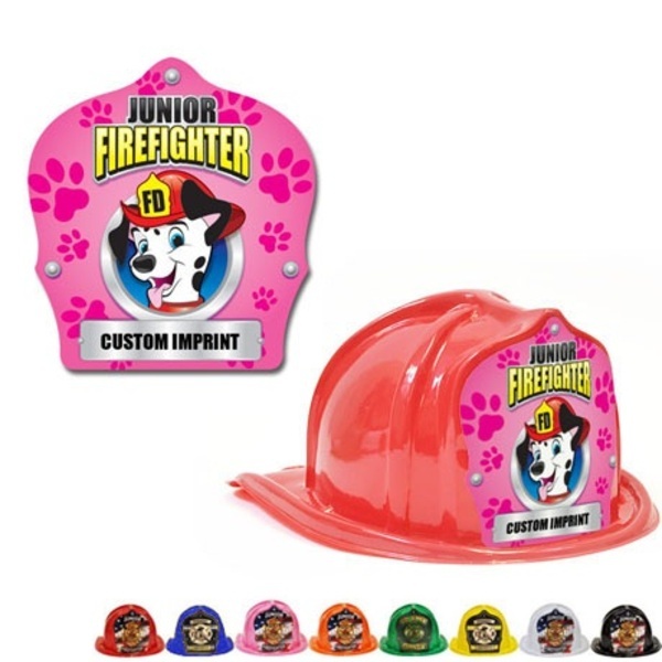 Chief's Choice Kid's Firefighter Hat, Dalmatian Pink Paw Design