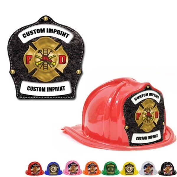 Chief's Choice Kid's Firefighter Hat, Leather & Gold Maltese Design