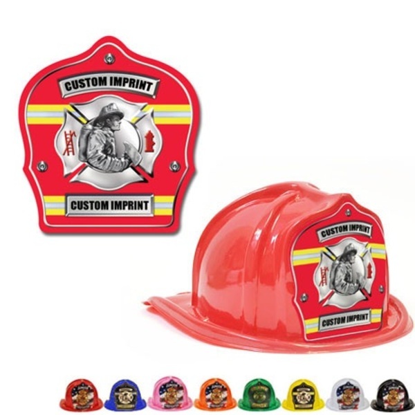 Chief's Choice Kid's Firefighter Hat,  Fireman Design w/ Red Background