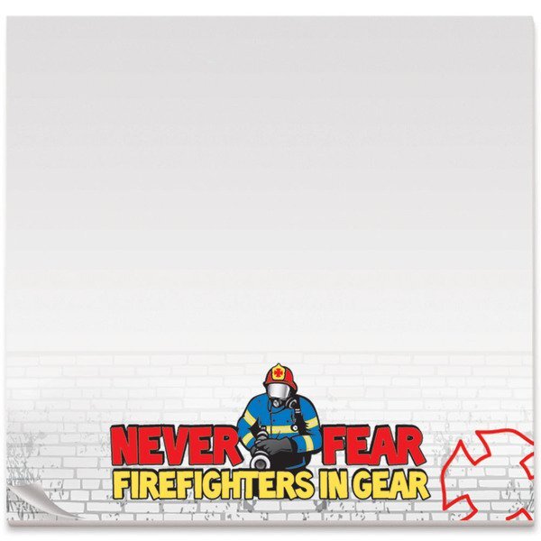 BIC® Adhesive 25 Sheet Notepad, Never Fear Firefighters in Gear, 3" x 3"