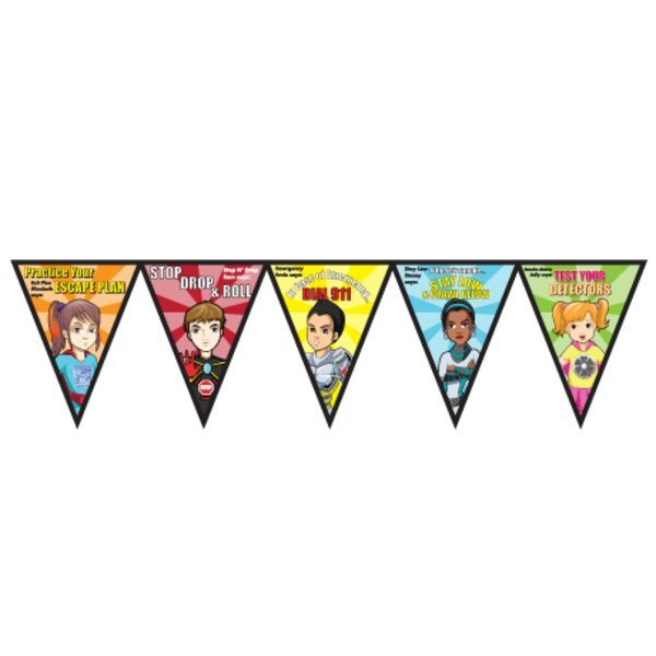 Fire Prevention Full Color Poly Pennant Banner- Closeout, On Sale!