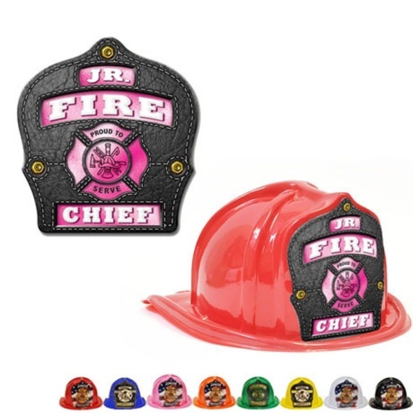 Chief's Choice Kid's Firefighter Hat, Leather & Pink Design, Stock
